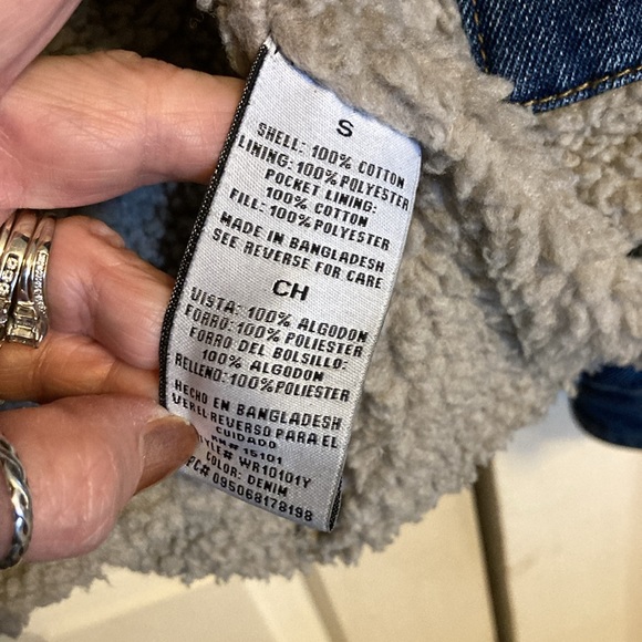 Wrangler Blue Denim Jacket with Brown Collar - Picture 10 of 13